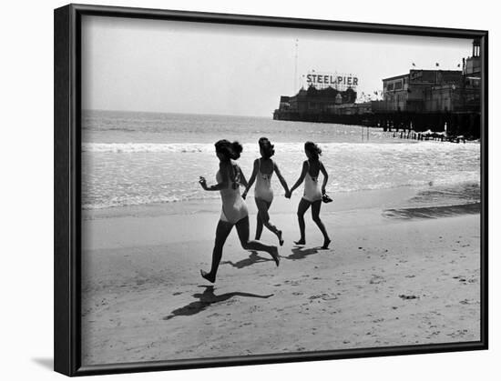 Beach at Atlantic City, the Site of the Atlantic City Beauty Contest-Peter Stackpole-Framed Photographic Print