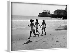 Beach at Atlantic City, the Site of the Atlantic City Beauty Contest-Peter Stackpole-Framed Photographic Print