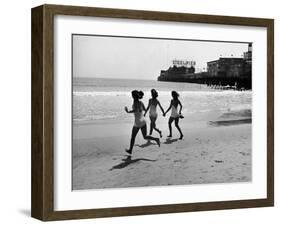 Beach at Atlantic City, the Site of the Atlantic City Beauty Contest-Peter Stackpole-Framed Photographic Print