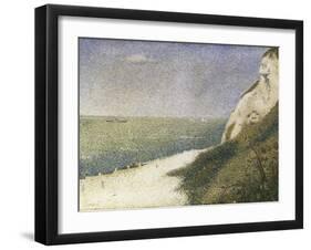 Beach at Bas Butin, Honfleur-Georges Seurat-Framed Art Print