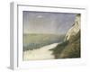 Beach at Bas Butin, Honfleur-Georges Seurat-Framed Art Print