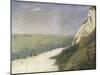 Beach at Bas Butin, Honfleur-Georges Seurat-Mounted Art Print