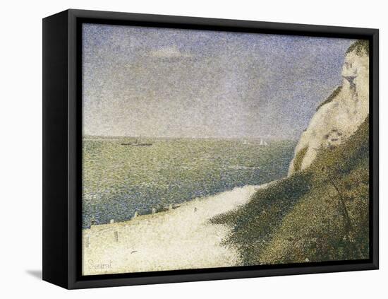 Beach at Bas Butin, Honfleur-Georges Seurat-Framed Stretched Canvas