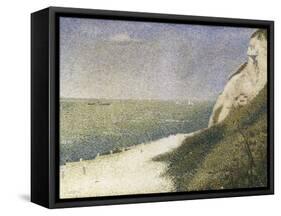 Beach at Bas Butin, Honfleur-Georges Seurat-Framed Stretched Canvas