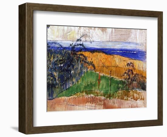 Beach at Bellangenay, 1889-Paul Gauguin-Framed Giclee Print