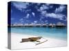 Beach at Bora Bora Nui Resort, Bora Bora, French Polynesia-Walter Bibikow-Stretched Canvas