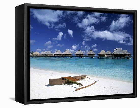 Beach at Bora Bora Nui Resort, Bora Bora, French Polynesia-Walter Bibikow-Framed Stretched Canvas
