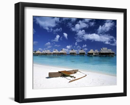 Beach at Bora Bora Nui Resort, Bora Bora, French Polynesia-Walter Bibikow-Framed Photographic Print