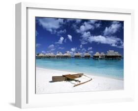 Beach at Bora Bora Nui Resort, Bora Bora, French Polynesia-Walter Bibikow-Framed Photographic Print