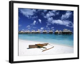 Beach at Bora Bora Nui Resort, Bora Bora, French Polynesia-Walter Bibikow-Framed Photographic Print