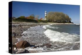 Beach at Buelk Lighthouse, Strande, Schleswig-Holstein, Germany-null-Stretched Canvas