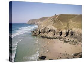 Beach at Chapel Porth, Near St. Agnes, Cornwall, England, United Kingdom-Richard Ashworth-Stretched Canvas