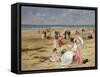 Beach at Courseulles-Henri Michel-Levy-Framed Stretched Canvas