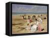Beach at Courseulles-Henri Michel-Levy-Framed Stretched Canvas