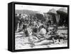 Beach at Deauville, August 15, 1930-null-Framed Stretched Canvas