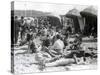 Beach at Deauville, August 15, 1930-null-Stretched Canvas