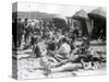 Beach at Deauville, August 15, 1930-null-Stretched Canvas