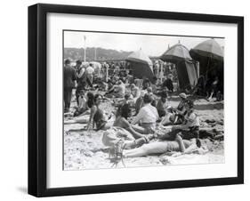 Beach at Deauville, August 15, 1930-null-Framed Photographic Print