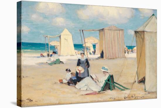 Beach at Dinard-Clarence Alphonse Gagnon-Stretched Canvas