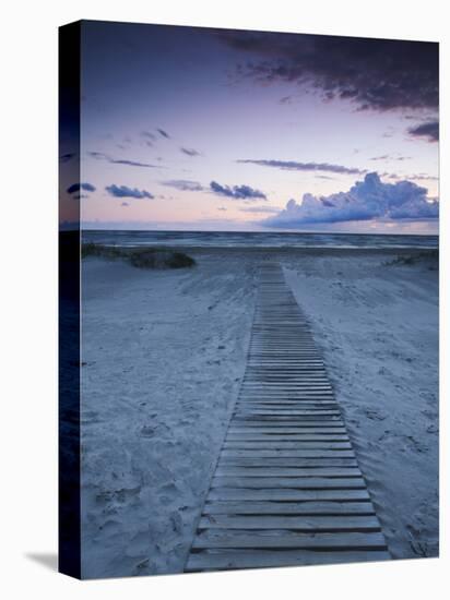 Beach at Dusk, Liepaja, Latvia-Ian Trower-Stretched Canvas