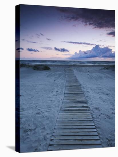 Beach at Dusk, Liepaja, Latvia-Ian Trower-Stretched Canvas