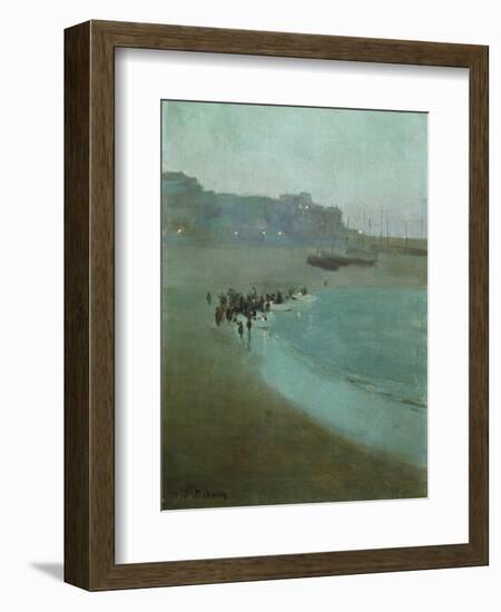 Beach at Dusk, St Ives Harbour, c.1895-William Evelyn Osborn-Framed Giclee Print