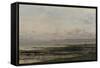 Beach at Ebb Tide-Charles Francois Daubigny-Framed Stretched Canvas