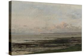 Beach at Ebb Tide-Charles Francois Daubigny-Stretched Canvas