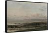 Beach at Ebb Tide-Charles Francois Daubigny-Framed Stretched Canvas