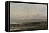 Beach at Ebb Tide-Charles Francois Daubigny-Framed Stretched Canvas