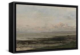 Beach at Ebb Tide-Charles Francois Daubigny-Framed Stretched Canvas