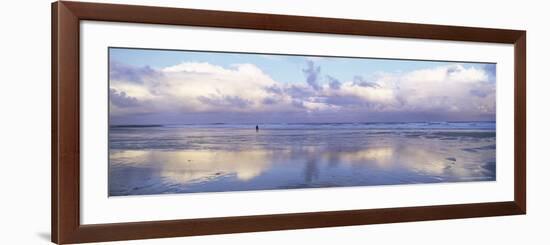 Beach at Embleton Bay with Lone Walker, Northumberland, England-Lee Frost-Framed Photographic Print