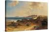 Beach at Estepona with a View of the Rock of Gibraltar-Fritz Bamberger-Stretched Canvas