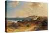 Beach at Estepona with a View of the Rock of Gibraltar-Fritz Bamberger-Stretched Canvas