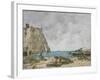 Beach at Etretat, 1890 (Oil on Canvas)-Eugene Louis Boudin-Framed Giclee Print
