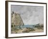 Beach at Etretat, 1890 (Oil on Canvas)-Eugene Louis Boudin-Framed Giclee Print