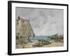 Beach at Etretat, 1890 (Oil on Canvas)-Eugene Louis Boudin-Framed Giclee Print