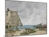 Beach at Etretat, 1890 (Oil on Canvas)-Eugene Louis Boudin-Mounted Giclee Print