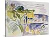 Beach at Fehmarn, 1913-Ernst Ludwig Kirchner-Stretched Canvas