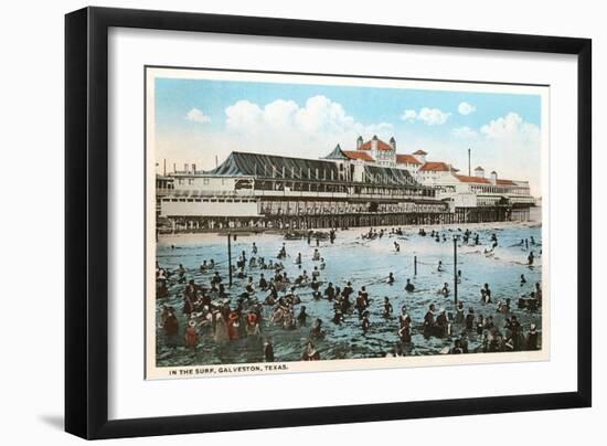 Beach at Galveston, Texas-null-Framed Art Print