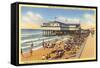 Beach at Galveston-null-Framed Stretched Canvas