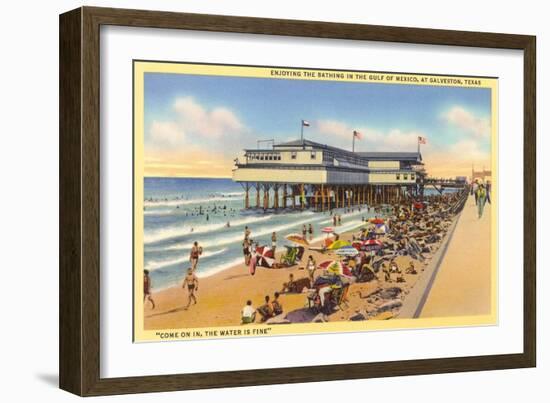 Beach at Galveston-null-Framed Art Print