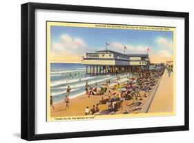 Beach at Galveston-null-Framed Art Print