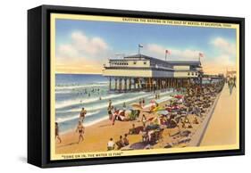 Beach at Galveston-null-Framed Stretched Canvas