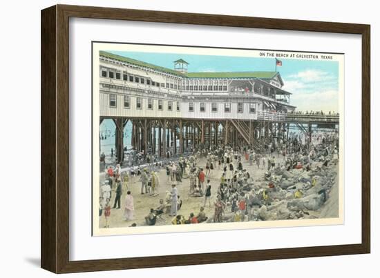 Beach at Galveston-null-Framed Premium Giclee Print