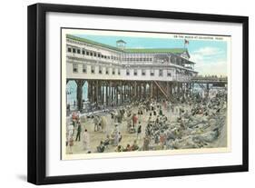 Beach at Galveston-null-Framed Premium Giclee Print