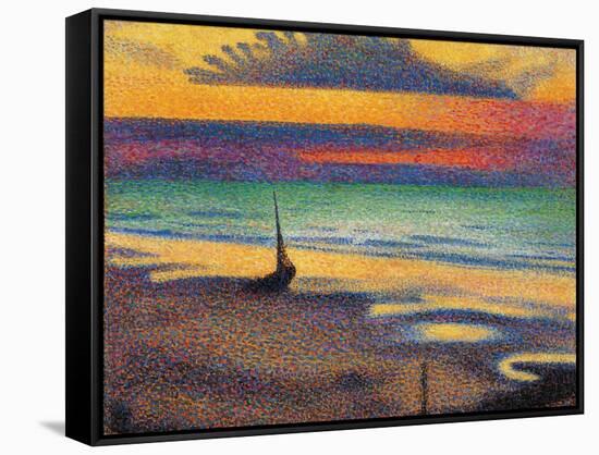 Beach at Heist-Georges Lemmen-Framed Stretched Canvas