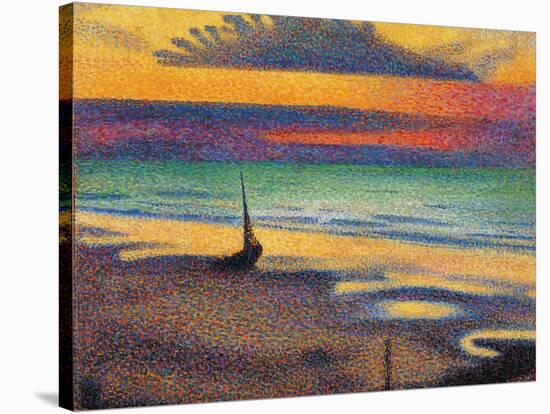 Beach at Heist-Georges Lemmen-Stretched Canvas