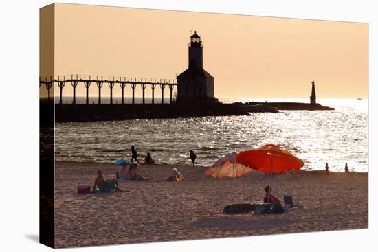 Beach at Indiana Dunes, Indiana, USA-Anna Miller-Stretched Canvas