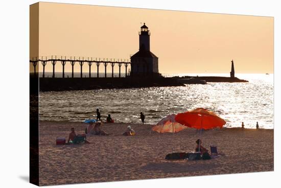 Beach at Indiana Dunes, Indiana, USA-Anna Miller-Stretched Canvas